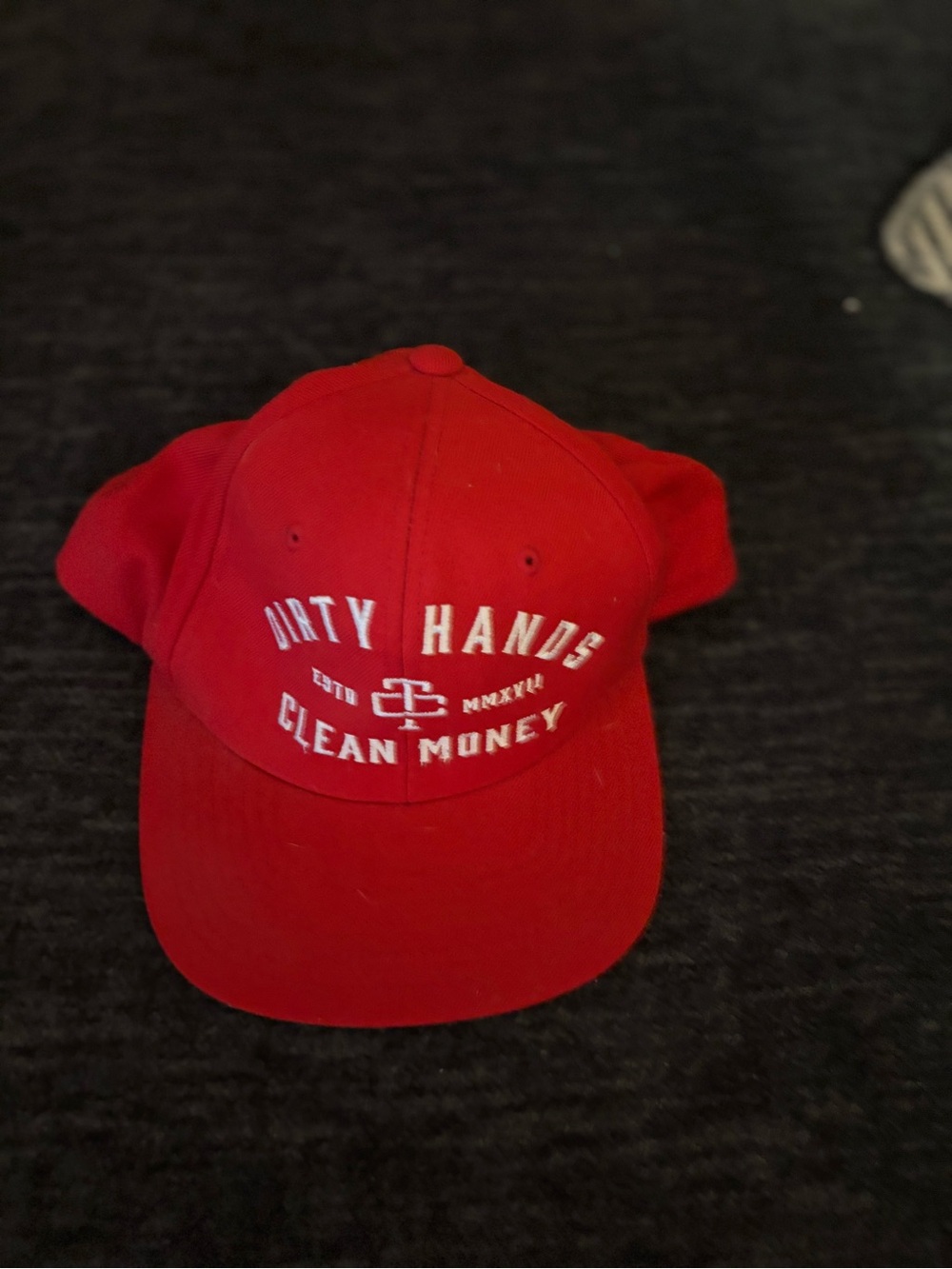 Trolls Red Baseball Cap with White Embroidered Slogan